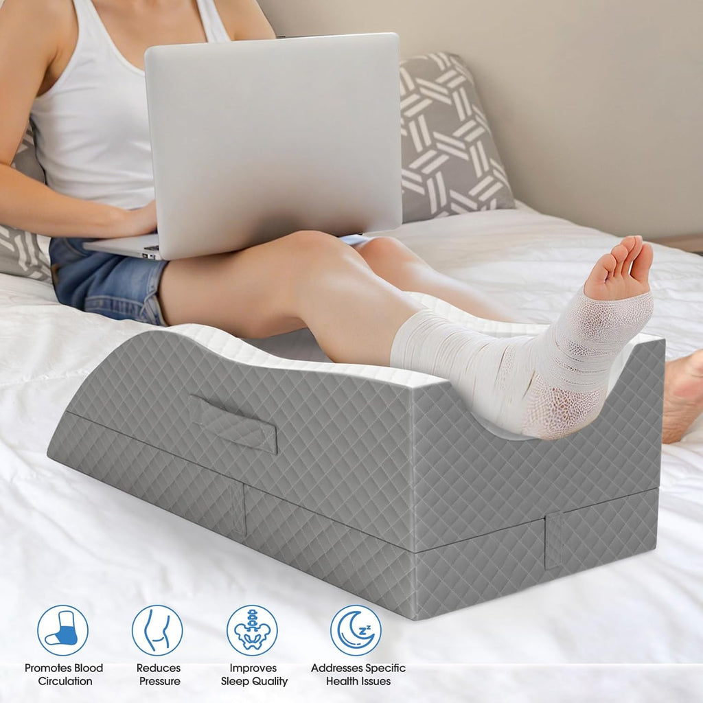 TranquilRelax TranquilRelax Elevation Pillows for Leg After Surgery, Memory Foam Adjustable Wedge Pillow for Injury or Rest, Ankle P…