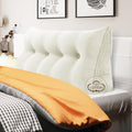 WOWMAX 100% Cotton Corduroy Headboard Pillow – Full Size Back Support Reading Wedge for Bed & Daybed, Plush Handmade Bolster Cushion with…
