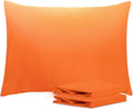 Ntbay Standard Pillowcase Set - 2 Pack Brushed Microfiber 20x26 Pillowcases - Soft, Wrinkle-Free, Fade-Resistant, Stain-Resistant, Orange P…