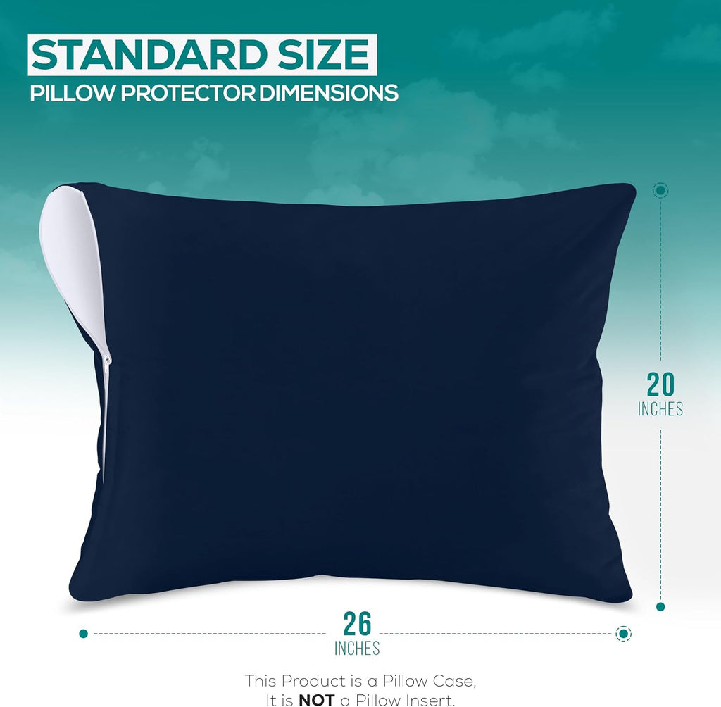 Utopiabedding Utopia Bedding 100% Waterproof Pillow Protectors with Zipper Standard Size (Set of 2), Bed Bug and Dust Mite Proof Zippered P…