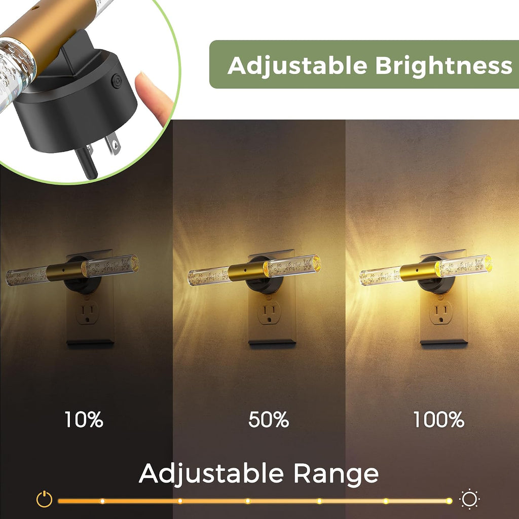 L LOHAS LED Night Light, Rotating Night Lights Plug into Wall, Light Sensor, Soft White 3 Level Dimmable LED Nightlight Plug in, Acrylic…