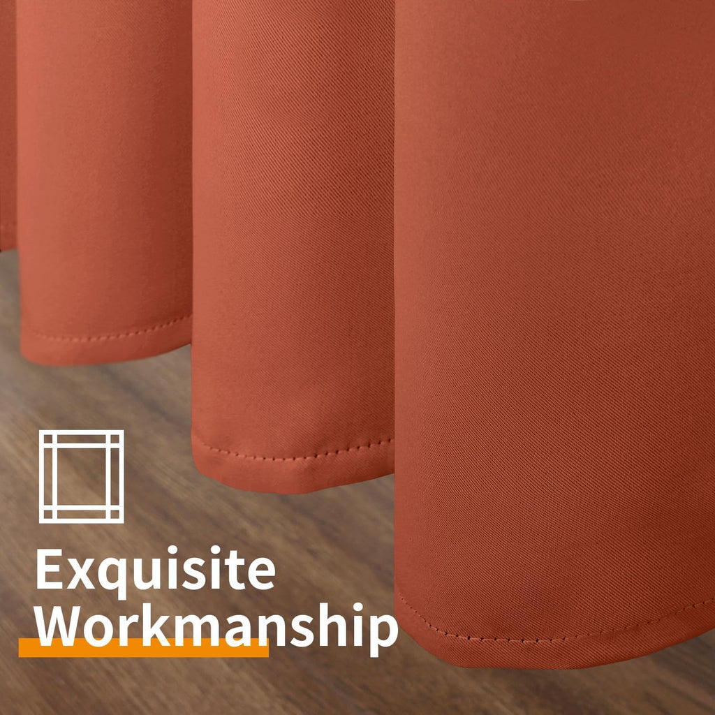 YoungsTex Terracotta Blackout Curtains 72 Inches Length for Bedroom - Thermal Insulated Drapes with Grommet Room Darkening Privacy for Livi…