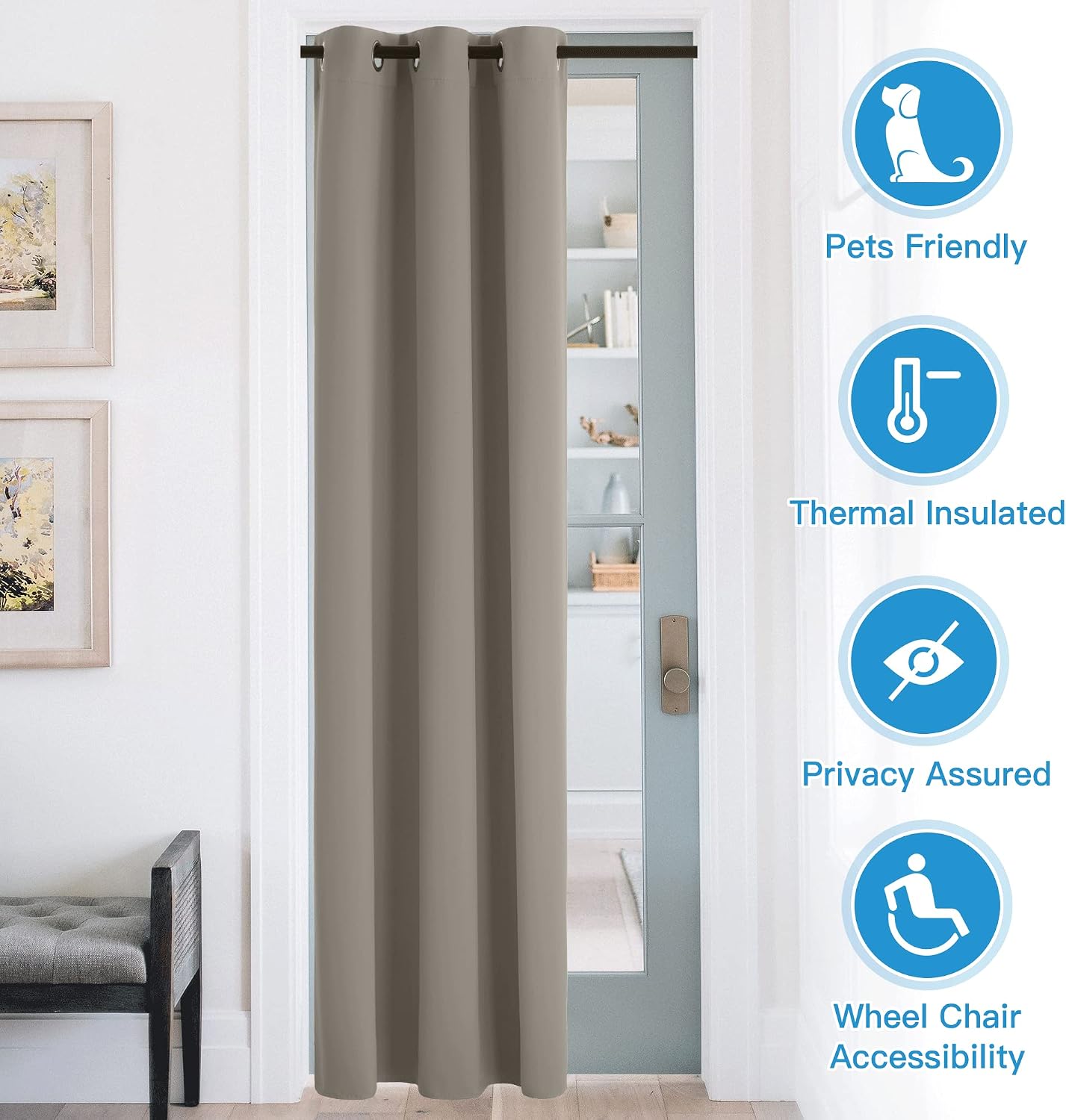 Rybhome RYB HOME Temporary Doorway Curtains Blackout Privacy Room Divider Curtains Portable Drapes for Closet Wall Panel for Bedroom Living…