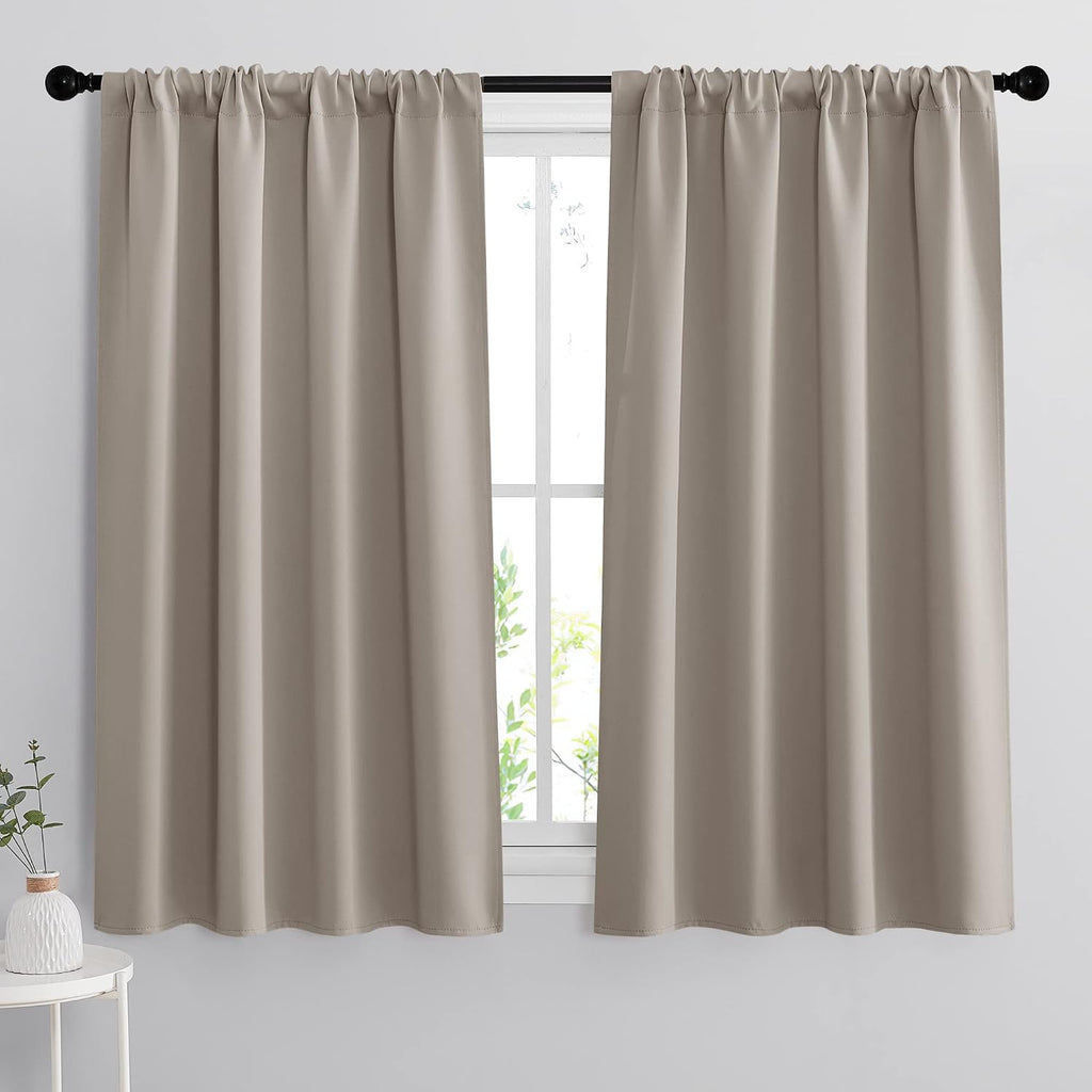 Rybhome RYB HOME Short Curtains 45 inches, Durable Room Darkening Small Window Treatment Energy Smart Privacy Draperies for Basement Bathro…