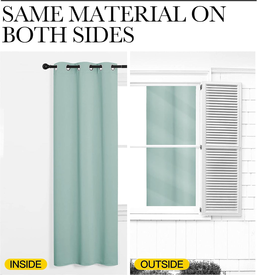 Nicetown Aqua Blue Blackout Curtains 78" Long for Office, Dining Room, Guest Room, Sound Reducing Heat and Cold Block Curtain Panels for Mo…