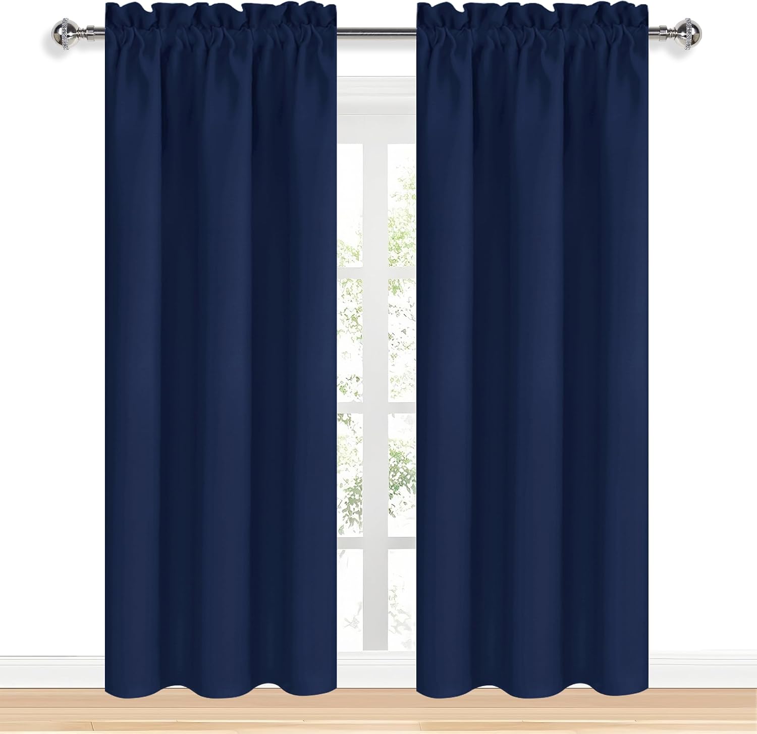 Dwcn Navy Blue Blackout Curtains for Living Room 84 Inch Length 2 Panels Set Window Drapes Thermal Insulated Room Darkening Rod Pocket Curt…