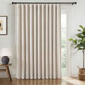 INOVADAY 100% Blackout Curtains for Bedroom, Black Out Curtains 108 Inch Long, Clip Rings Linen Blackout Drapes, Thermal Insulated Room…