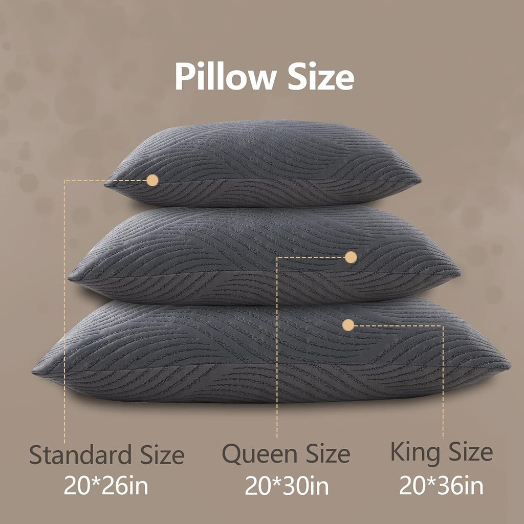 King Size Pillows Set of 2 Cooling Memory Foam Pillows for Sleeping Adjustable Medium Firm Back and Side Sleeper
