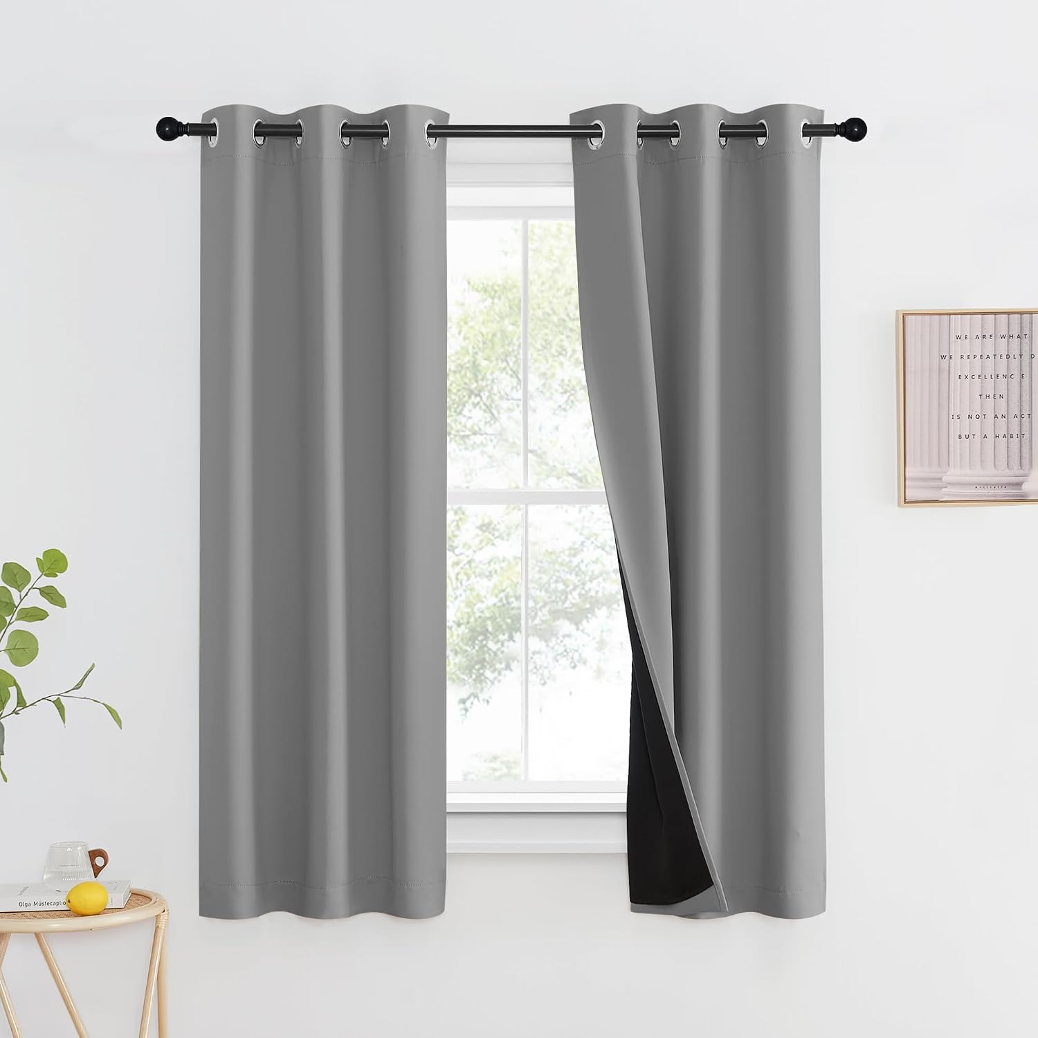 Nicetown Full Shade Curtain Panels, Pair of Energy Smart & Noise Blocking Out Blackout Drapes for Dining Room Window, Thermal Insulated Gue…
