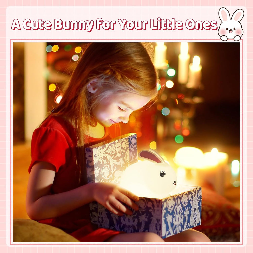 Saluoke Baby Night Light 7-Color: Soft Silicone Nursery Light for Kids Room Decor with Portable Rechargeable Cute NightLamp Animal Lights -…