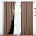 Nicetown Warm Curtains for Winter, 100% Blackout Curtains Thermal, Noise Reduction and Privacy Curtains for Patio Door, Black Lined Blackou…
