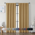 Simplebrand Ava Gold Blackout Curtains for Bedroom, 72 Inch Length 2 Panels Set, Thermal Insulated Privacy Rod Pocket Curtains for French D…