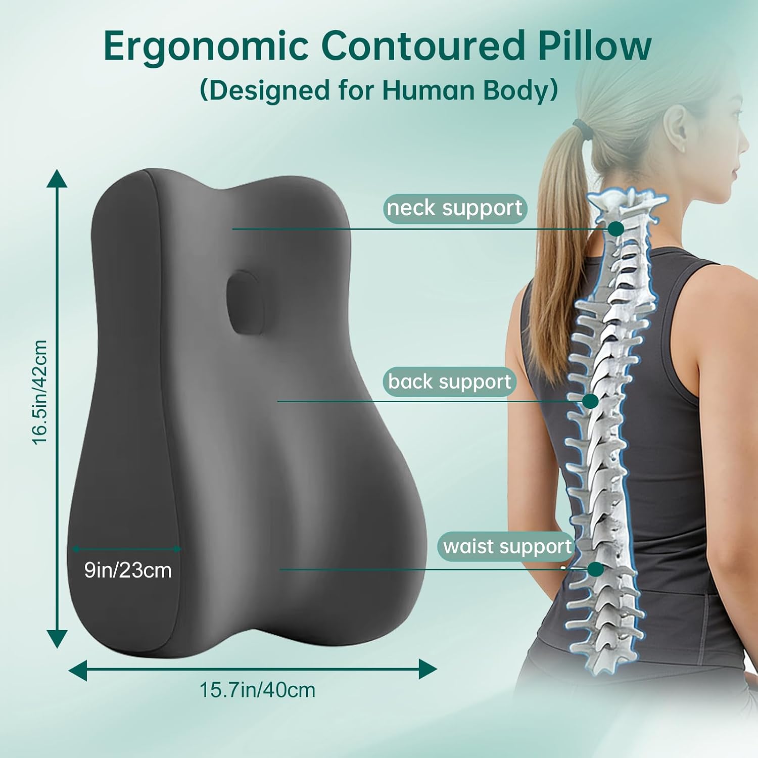 Memory Foam Wedge Pillow Intimacy Couples Pillow, Pregnant Ergonomic Contoured Position Pillow for Sleeping & Reading, Multi-Functional…