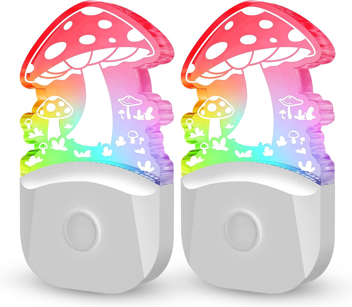 Mushroom Night Light [2 Pack], Plug in Lamp, 8 Color Changing LED Night Lights for Adults Kids Baby Children NightLight Wall Mushroom…