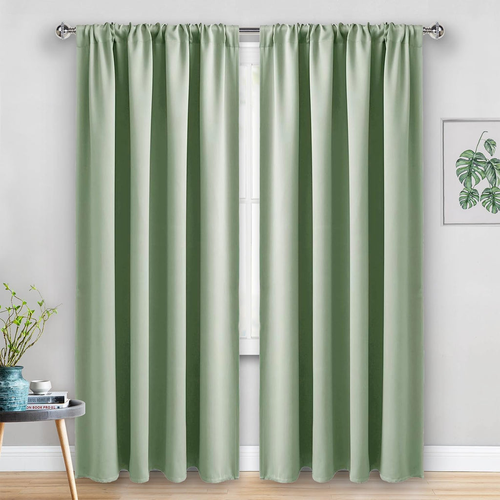 Jiuzhen Blackout Curtains for Bedroom - Thermal Insulated Room Darkening Noise Reducing, 52 x 84 Inch Length Curtains for Living Room, Set…