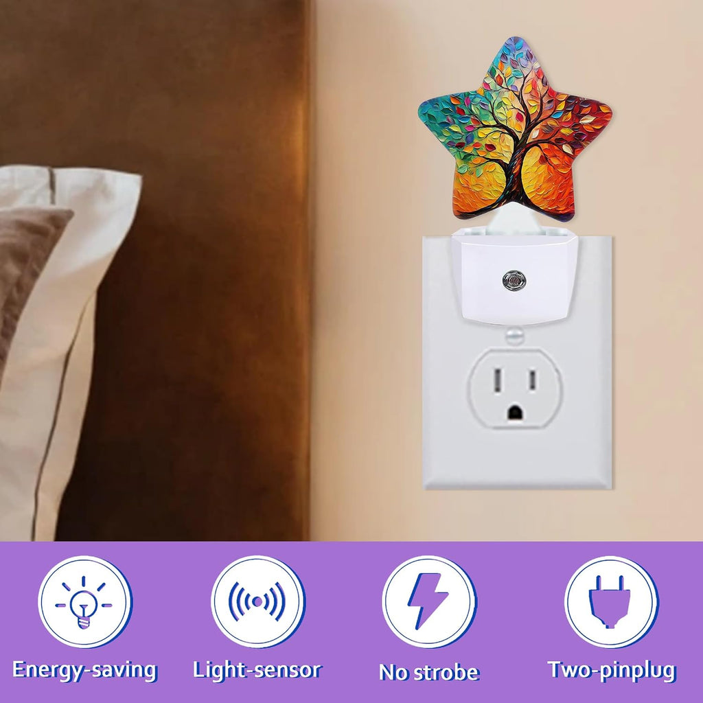 Tree of Life Night Light for Kids, Colorful Tree Night Lights Plug Into Wall, Lightweight Dusk to Dawn Light Sensor Warm Nightlights for…