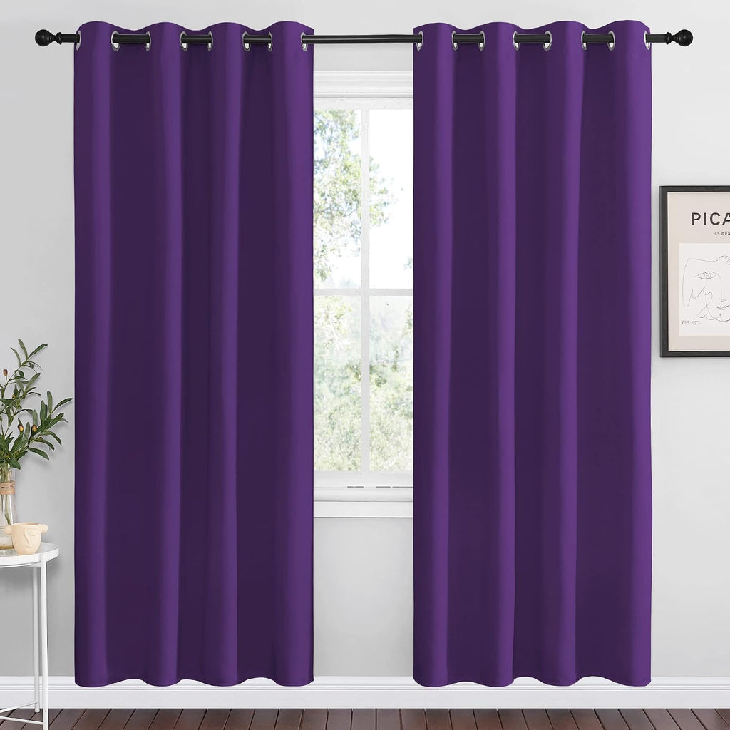 Nicetown Purple Blackout Curtains 78 inches Long, Niose Reducing and Thermal Insulated Room Darkening Curtains for Girls Bedroom Living Roo…