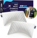 Sidney Sleep Set of 2 Mini Travel Size Neck Pillows - Knee Pillow - Back Lumbar Support - Curved Bed Pillow - 14 x 19 Inches - Adjustable…