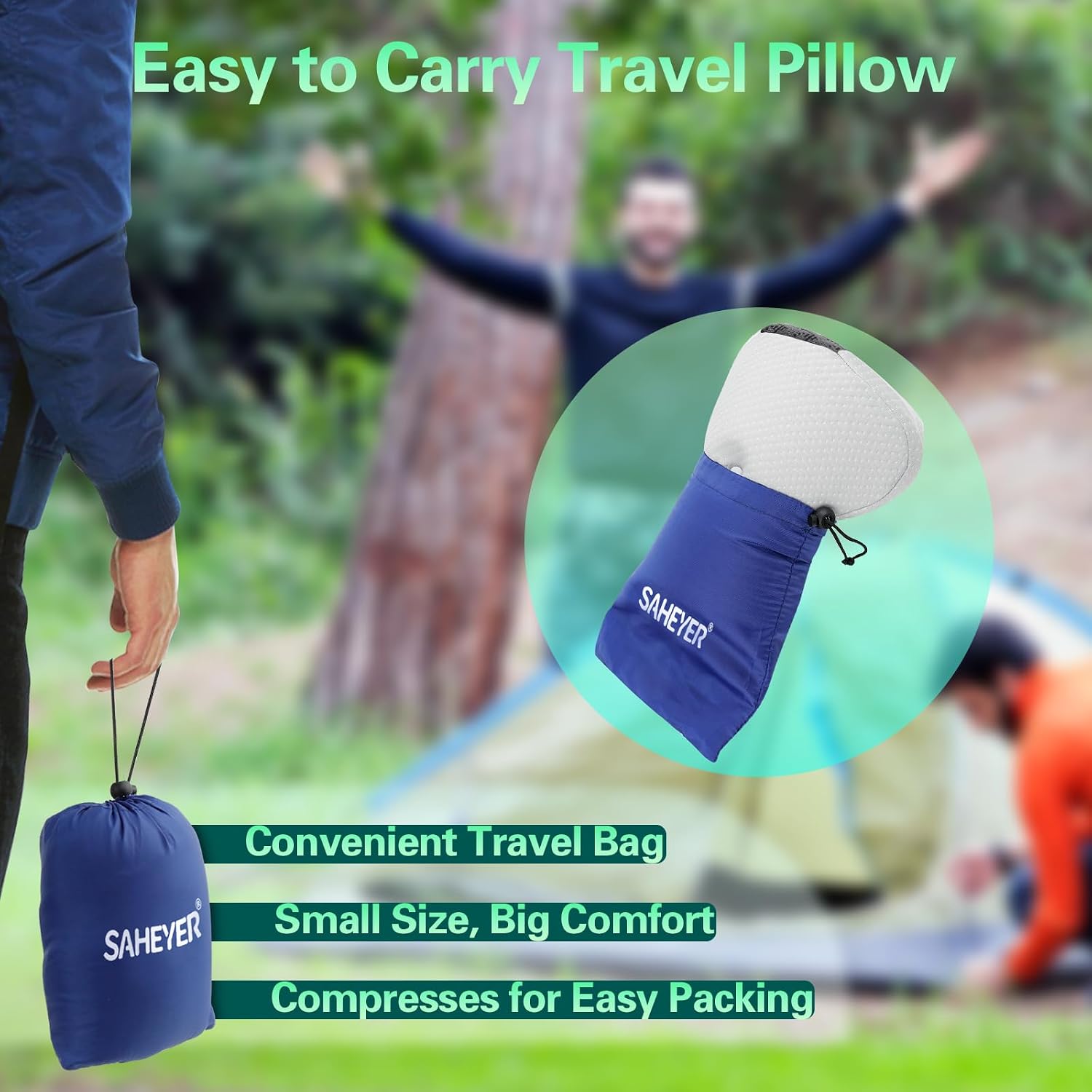 SAHEYER Travel Pillow for Sleeping, Ergonomic Cervical Neck Support Pillows, Lightweight Memory Foam Travel Pillow for Camping…