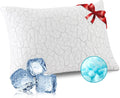 Wgakced Cooling Pillows for Sleeping 1 Pack, Standard Size Adjustable Shredded Memory Foam Pillows, Firm Bed Pillows for Side, Back, Stomac…