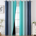 Estelartextiler Estelar Textiler Navy Blue and Teal Gradient Blackout Curtains for Bedroom, Thermal Insulated Ombre Blackout Drapes, Full R…