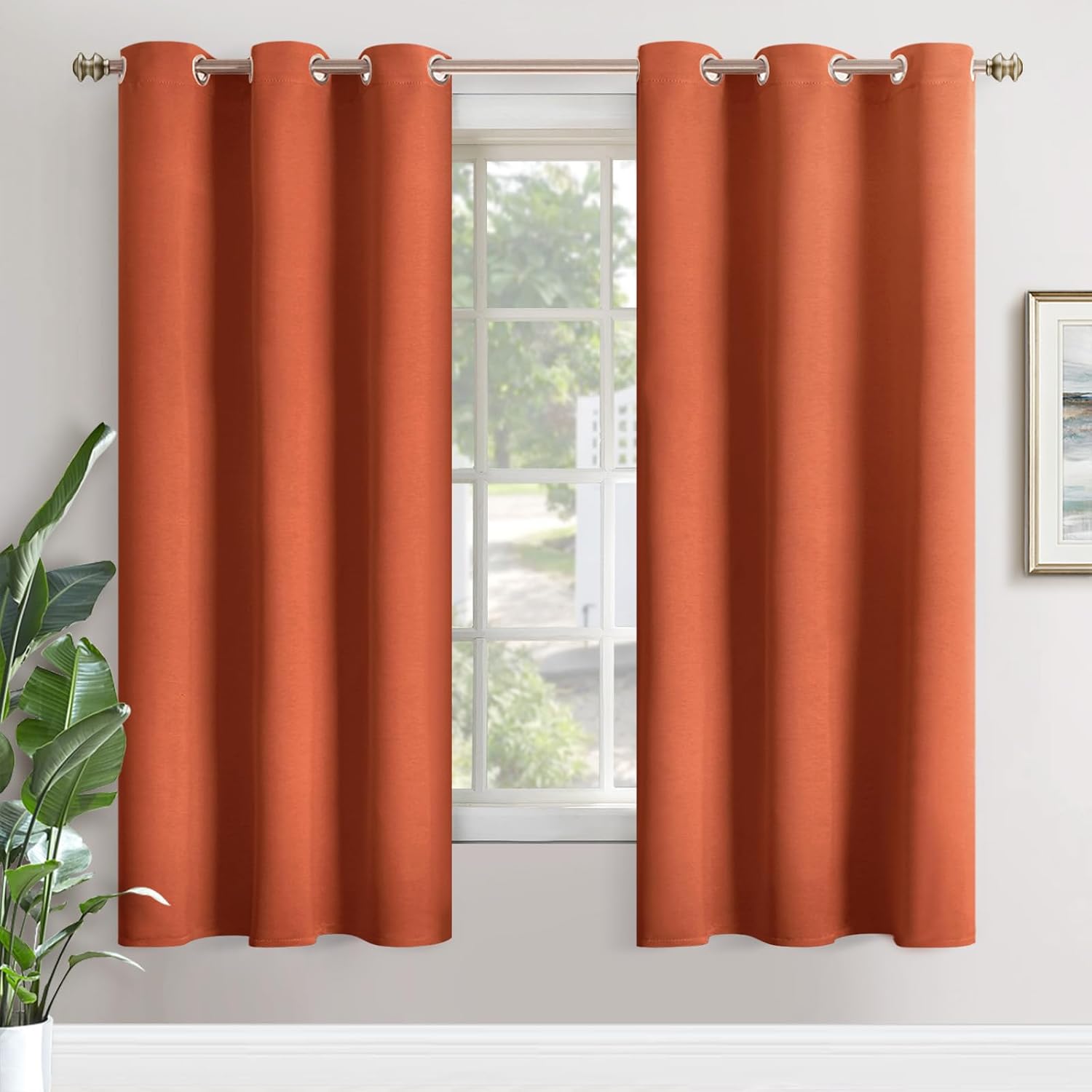 YoungsTex Terracotta Blackout Curtains 72 Inches Length for Bedroom - Thermal Insulated Drapes with Grommet Room Darkening Privacy for Livi…