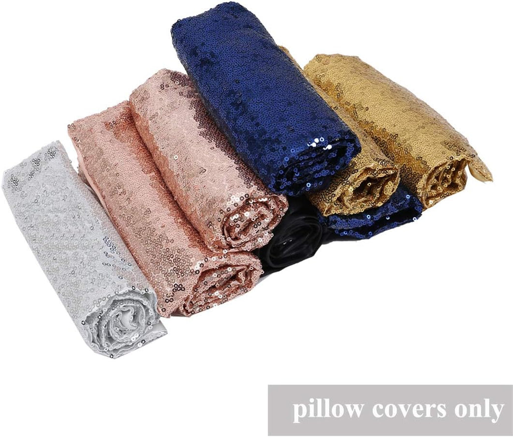 Eternal Beauty Set of 2 Sequin Decorative Pillow Cover Black Throw Pillow Covers for Couch Throw Pillows 20 X 20 Inches