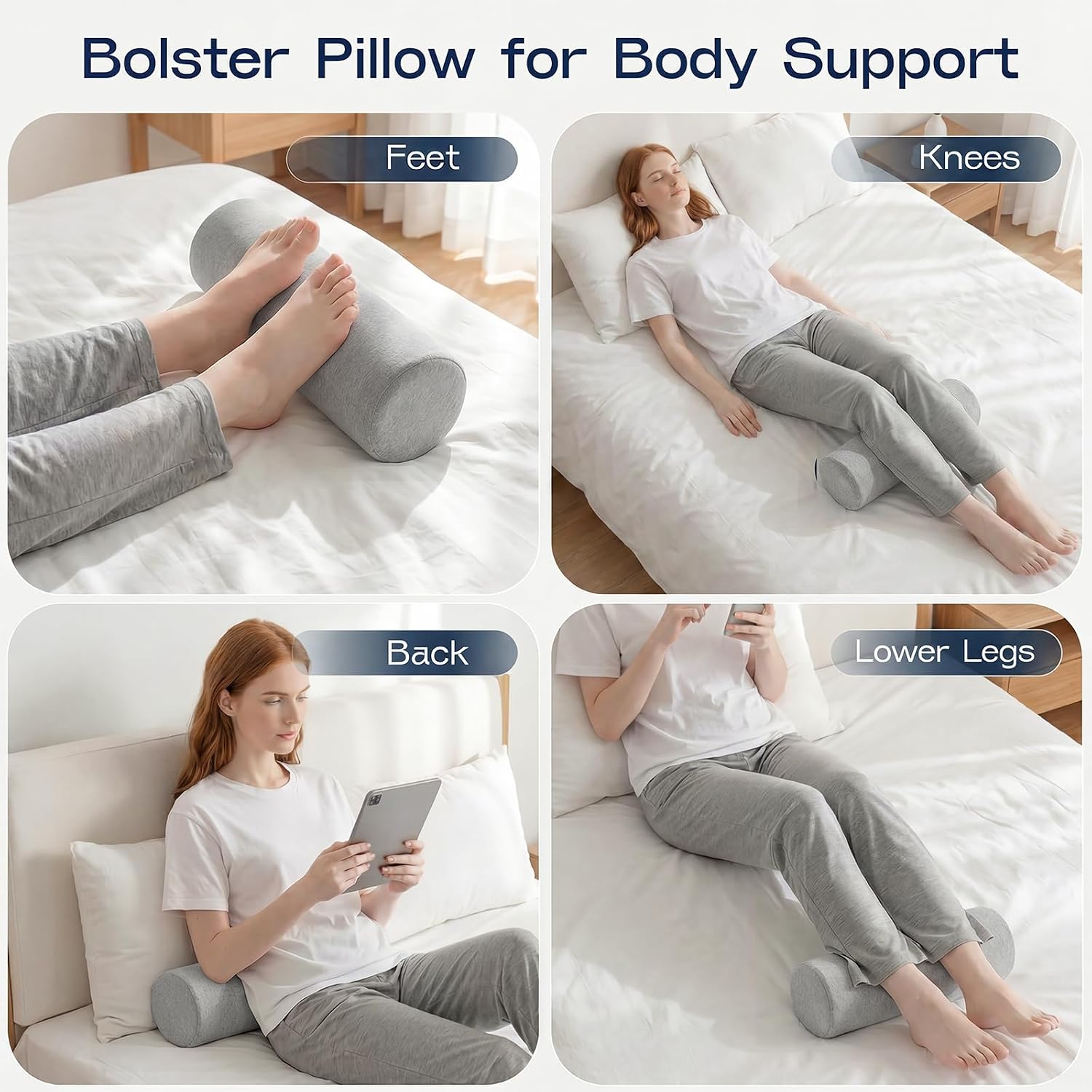 Forcanby Neck Roll Pillow for Neck - Memory Foam Neck Support Pillow for Bed, Cylinder Pillows, Round Neck Pillow for Sleeping, 15.7 * 5 *…