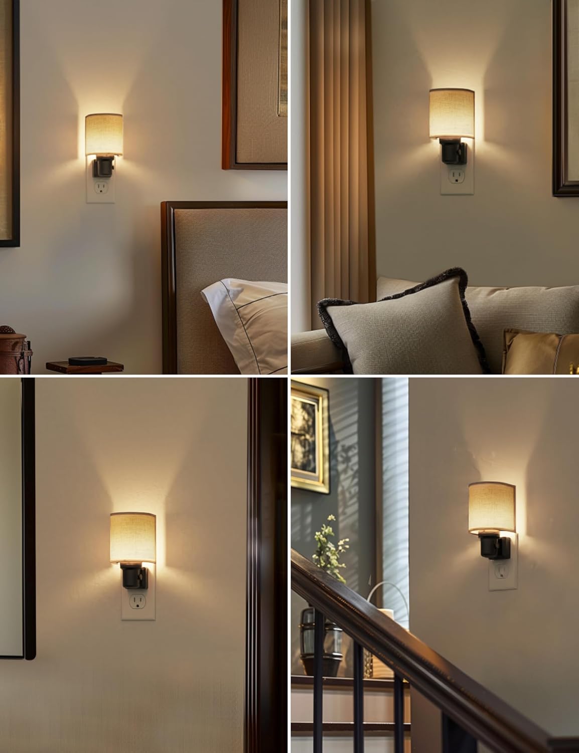 L LOHAS LED Night Lights Plug into Wall, Plug in Night Light Dimmable 100LM, Farmhouse Decorative Nightlights Plug in Wall, Light Sensor…