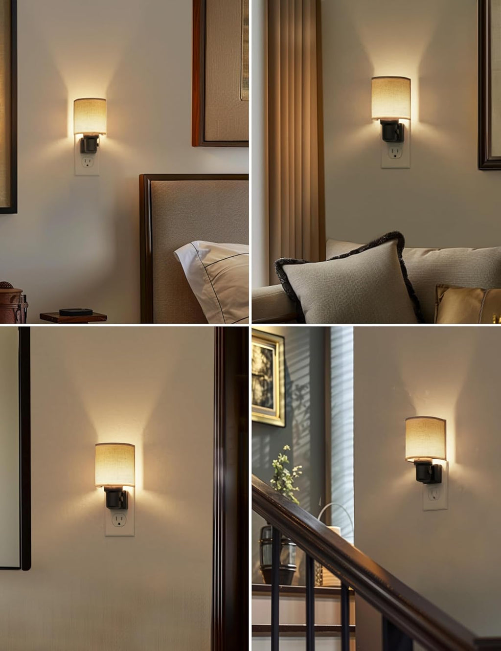 L LOHAS LED Night Lights Plug into Wall, Plug in Night Light Dimmable, Farmhouse Decorative Nightlights Plug in Wall, Light Sensor…