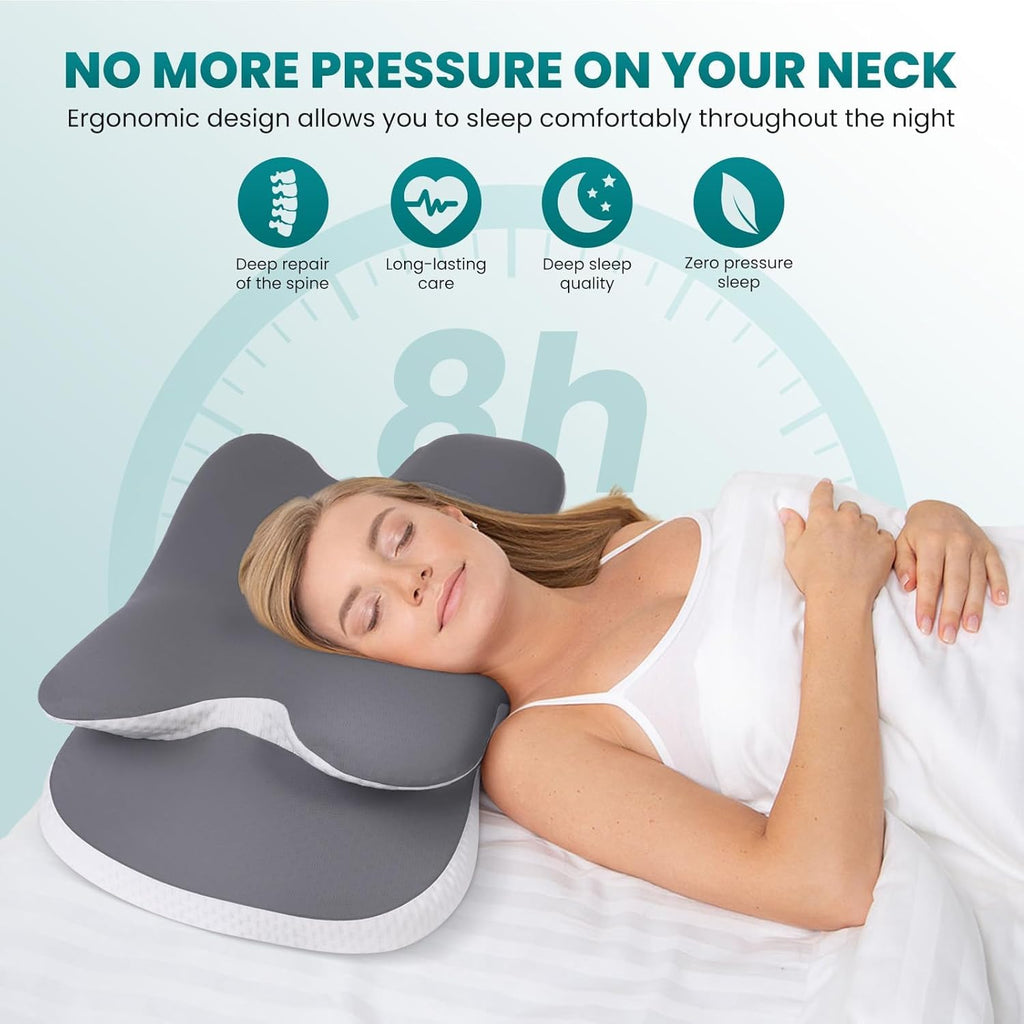 Jinxia Cervical Neck Pillow, Ergonomic Memory Foam Pillows for Neck with Breathable Pillowcase, Adjustable Contour Neck Support Pillow for…