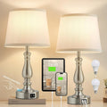 EJIAXIN Table Lamps for Bedrooms Set of 2 - Touch Bedside Lamps with USB C+A Ports, Dimmable White Nightstand Lamps for End Tables…
