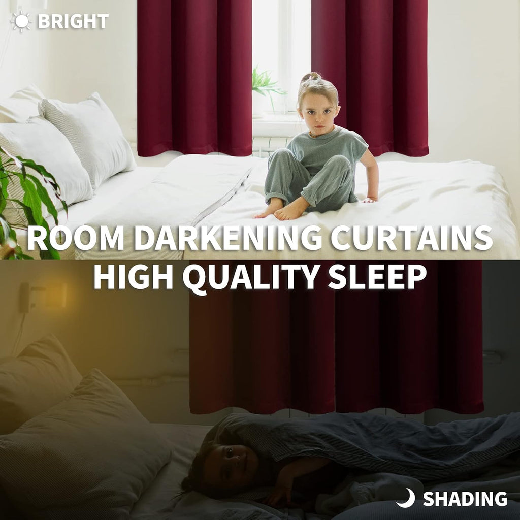 BGment Blackout Curtains for Bedroom - Grommet Thermal Insulated Room Darkening Curtains for Living Room, Set of 2 Panels (70 x 63 Inch, Bu…