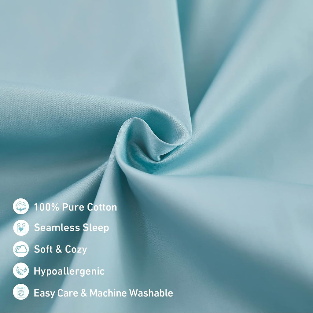 Leeden Body Pillow Cover, 100% Cotton, 800 Thread Count, Soft Breathable Long Pillow Case, Envelope Closure (Light Blue, 21"x 54") Cotton B…