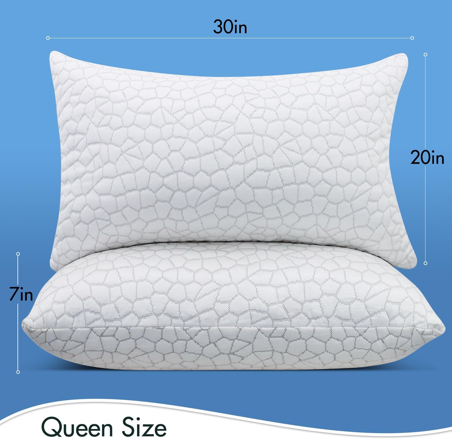 Supamodern SUPA MODERN Cooling Bed Pillows for Sleeping 2 Pack Shredded Memory Foam Pillows Adjustable Pillow for Side Back Stomach Sleeper…