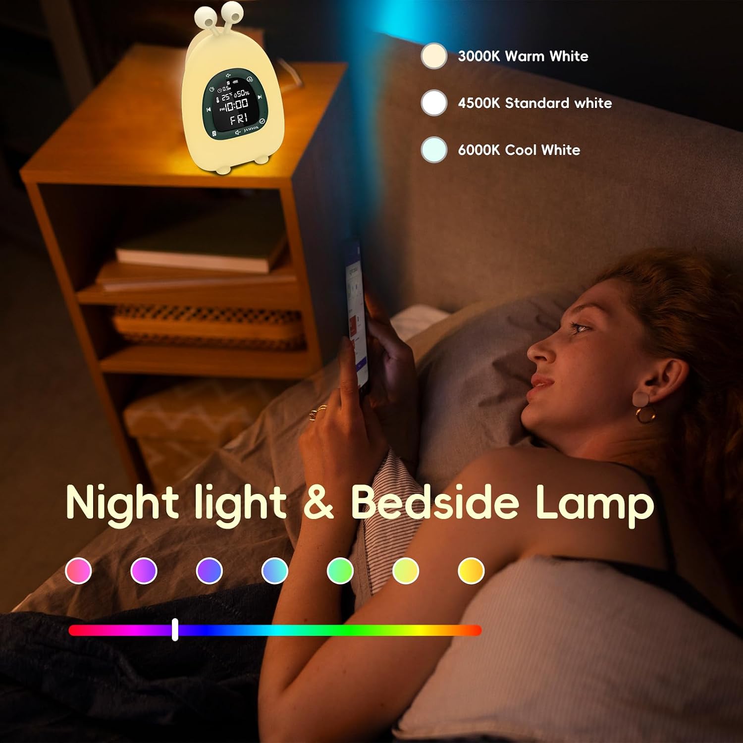 Sunrise Alarm Clock Wake Up Light, White Noise Sound Machine with 20 Soothing Sounds, 10 Night Lights, Wireless Speaker/Temp &…