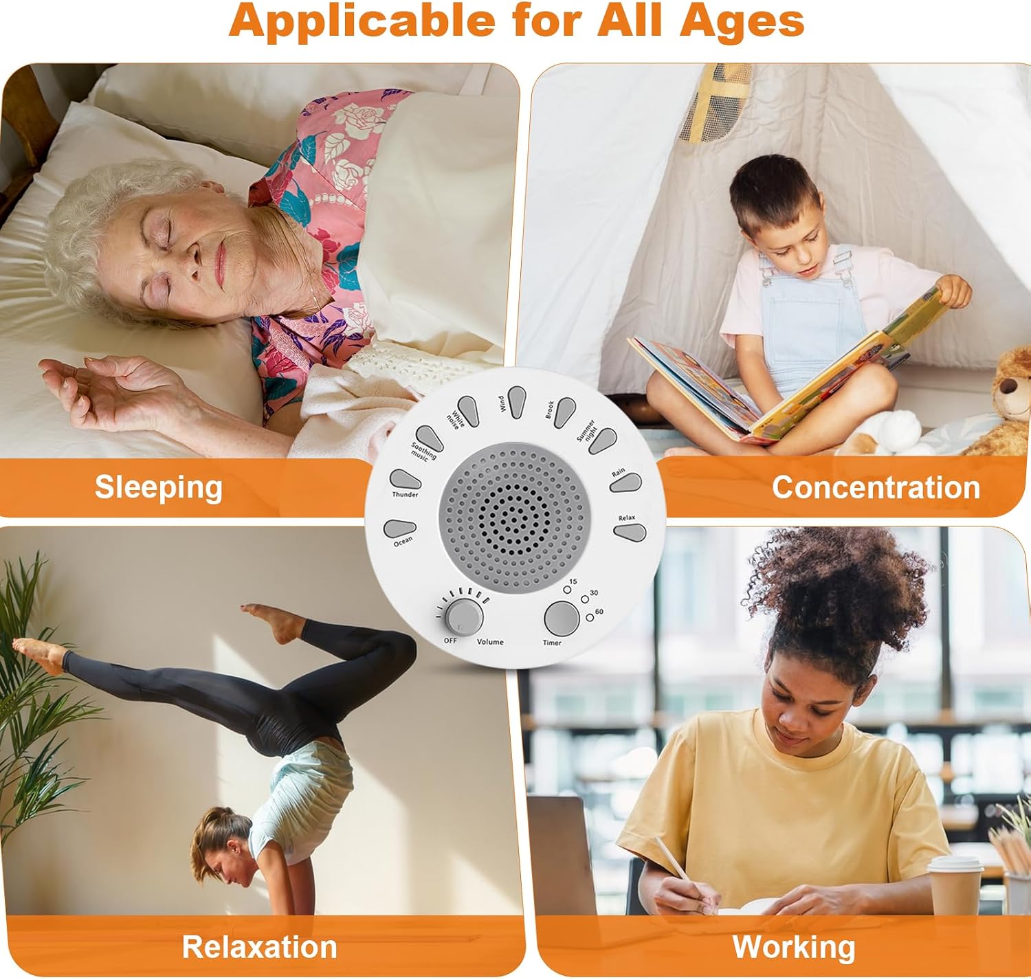 KozyOne White Noise Machine Sleep Helper Sound Relaxation Machine Sleep relaxation Sound Machine with 27 Unique Natural Sounds, Sleep…