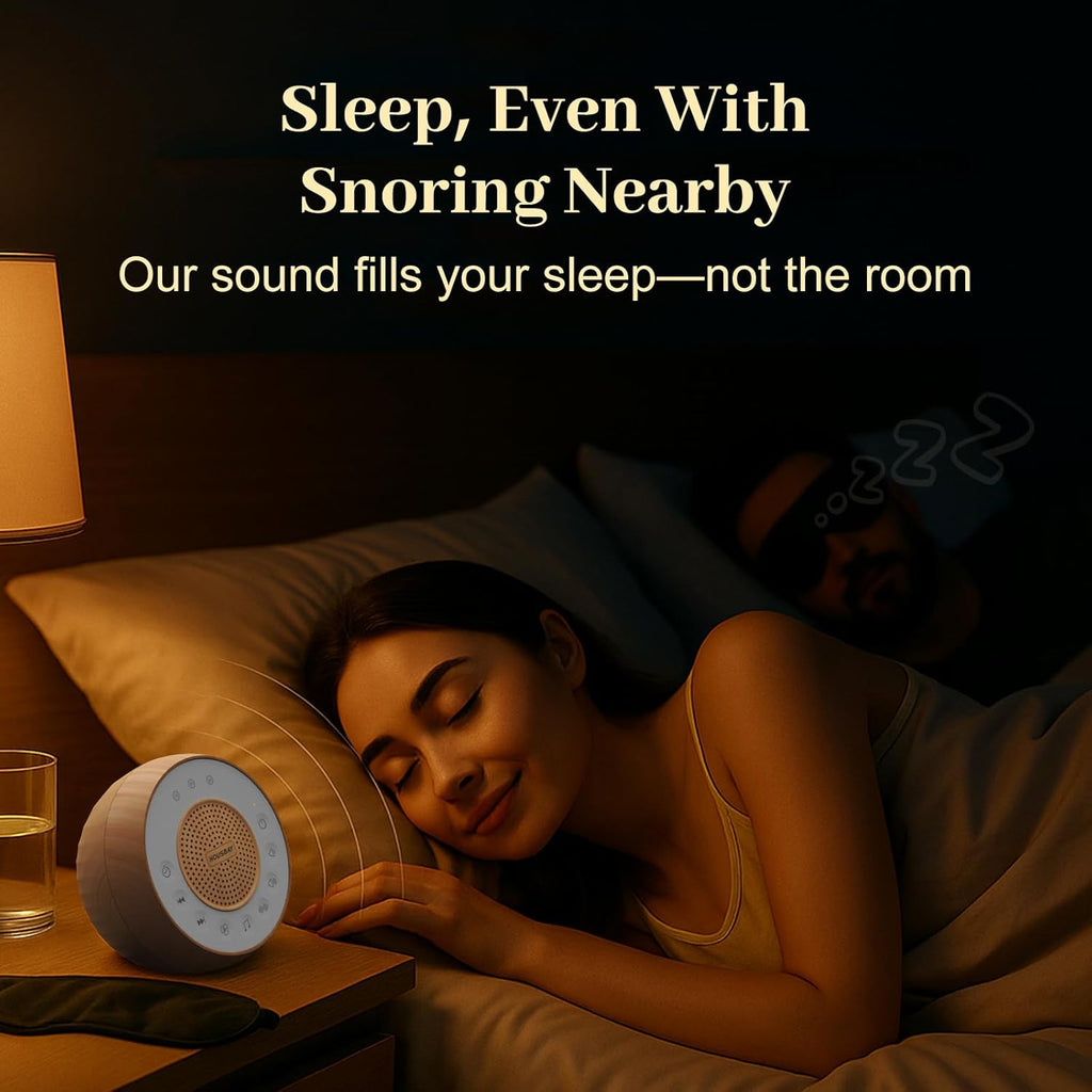 Housbay White Noise Sound Machine for Sleeping, 31 Soothing Sounds, Small Sleep Machine for Adults, Wood Grain Design for Bedroom & Noise…