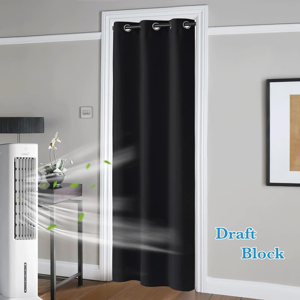 Rybhome RYB Home Blackout Curtains Thermal Insulating Privacy Temporary Door Curtains for Bedroom Closet Doorway Accordion Door Interior Li…