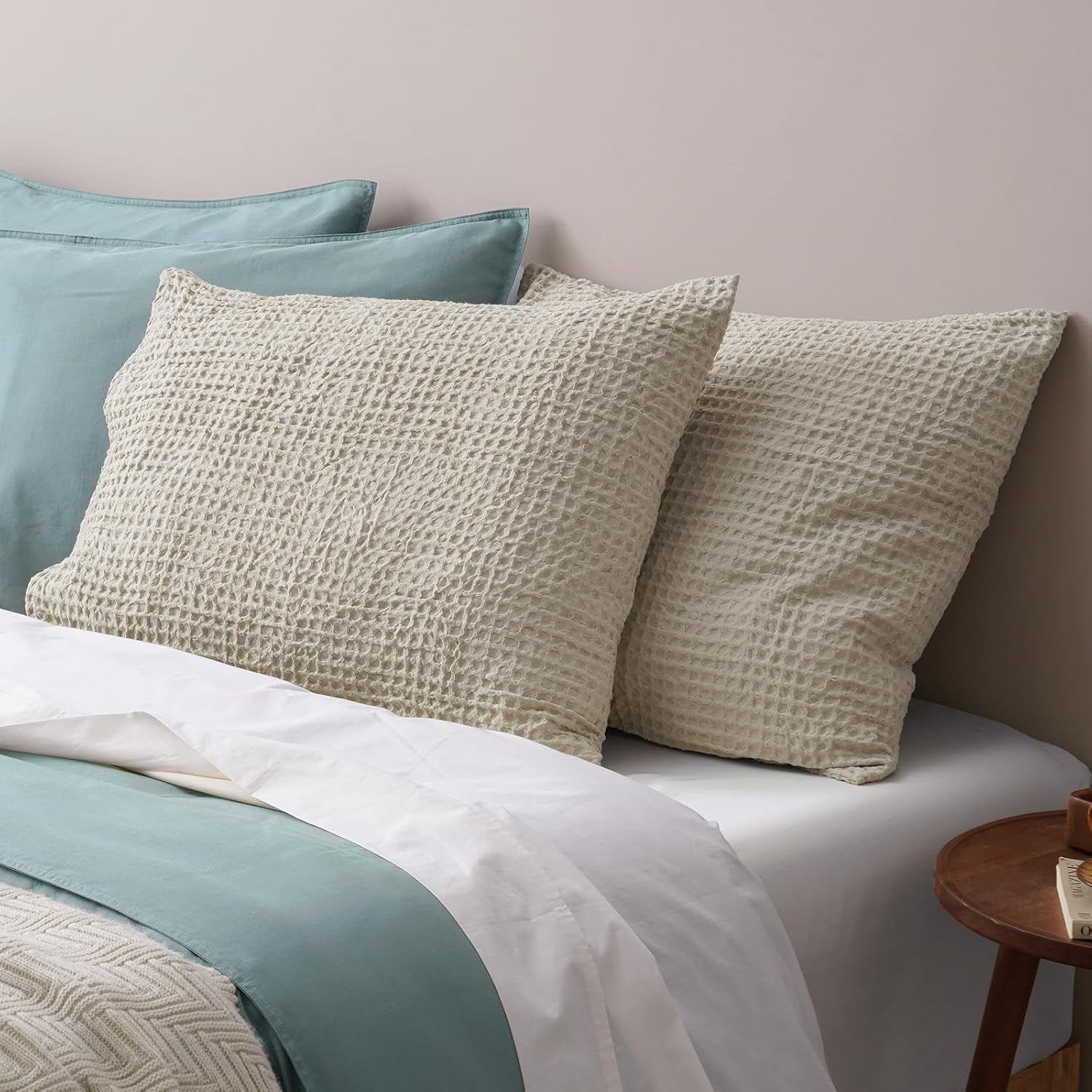 Phf Ultra Soft Waffle Weave Pillow Shams King Size, No Insert, 2 Pack 20" x 36" Pillowcases, Breathable & Skin-Friendly Pillow Cases, Stylis…