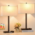 21" Touch Bedside lamps with 2 USB & AC Outlets, 3-Way Dimmable Bedside Table Lamps Set of 2 for Bedroom Living Room Office Reading…