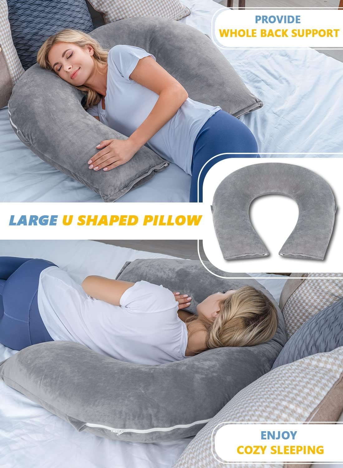 Insen Reading Pillow, Back Pillow for Sitting in Bed for Reading, Nurse & Relax, Reading Pillow for Adults, Moms & Kids, Sit Up Pillow for…