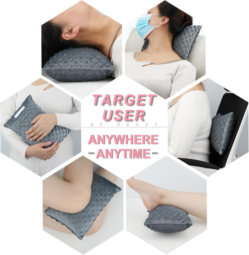 BNRendles Small Neck Pillow for Recliner Chair Neck Support Pillows Plump Adjustable Filling Nap Airplane Sleeping Little Cushion Minky Dot…