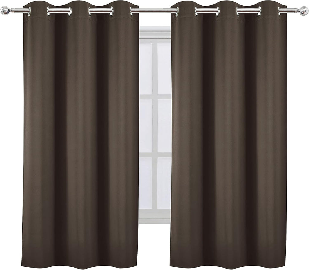 Lemomo Chocolate Brown Blackout Curtains 40 x 63 Inch Length/Set of 2 Curtain Panels/Thermal Insulated Room Darkening Blackout Curtains for…