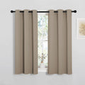 NICETOWN Bedroom Curtain Panels Blackout Draperies, Thermal Insulated Solid Grommet Blackout Curtains/Drapes (Taupe, 1 Pair, 34 by 45-inch)