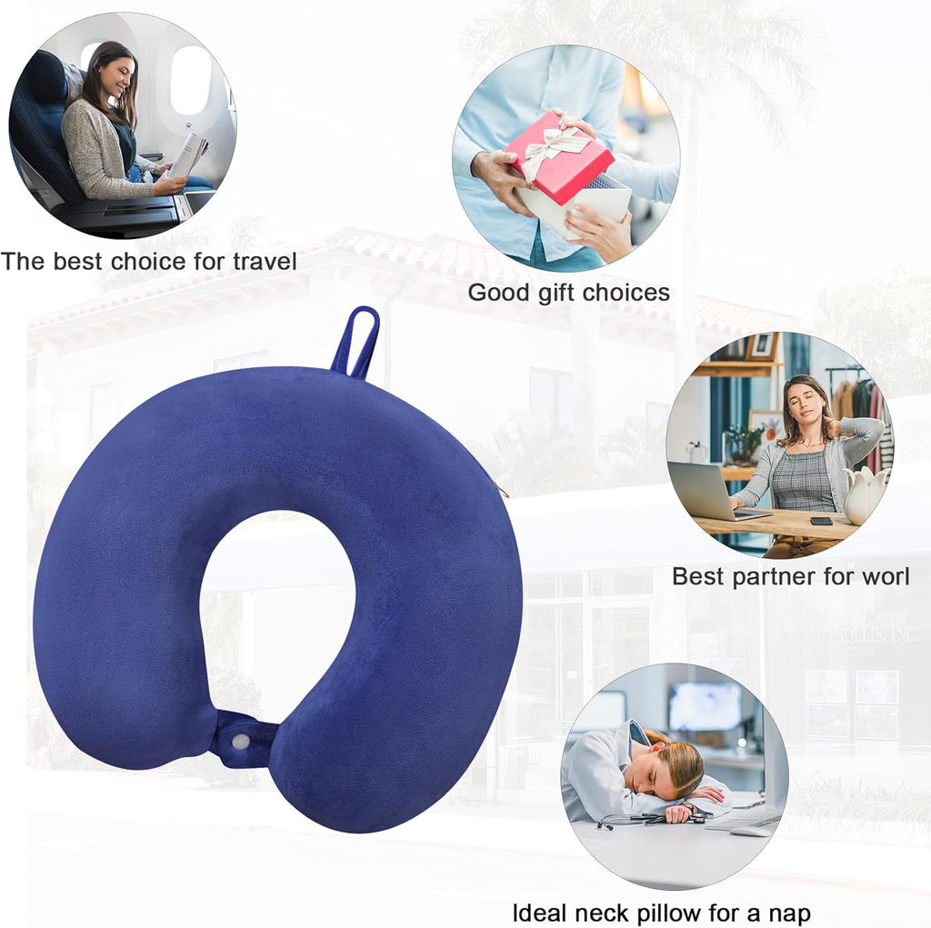 Gosider Travel Pillow Neck Pillow for Airplanes Memory Foam Neck Pillow for Traveling, Car, Home, Flight Portable Pillow for Sleeping Provi…