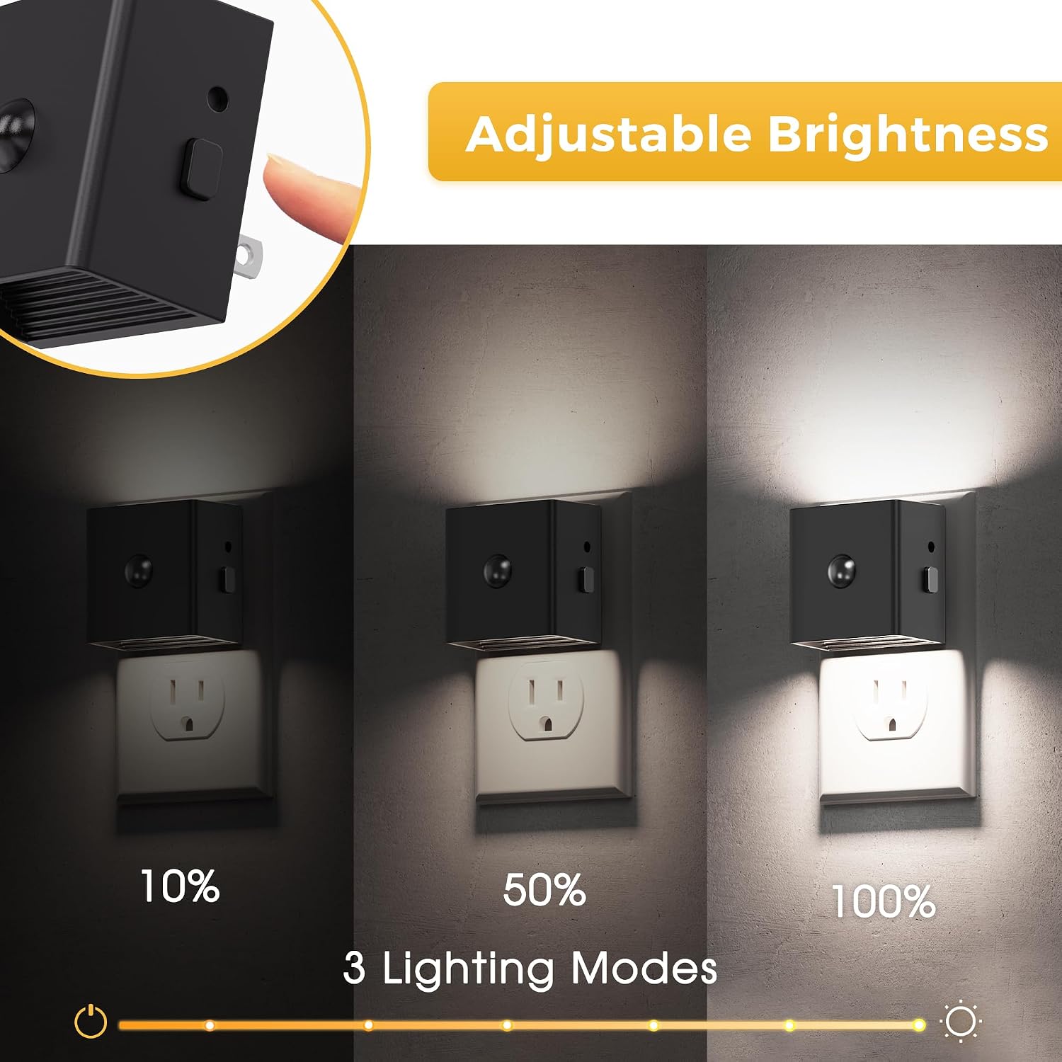 L LOHAS LED Motion Sensor Night Light, [4-Pack] Motion Activated Night Light, Motion Sensor and Dusk to Dawn Sensor, Brightness…
