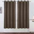 Lemomo Chocolate Brown Thermal Blackout Curtains/52 x 72 Inch/Set of 2 Panels Room Darkening Curtains for Bedroom 72 Inch silver
