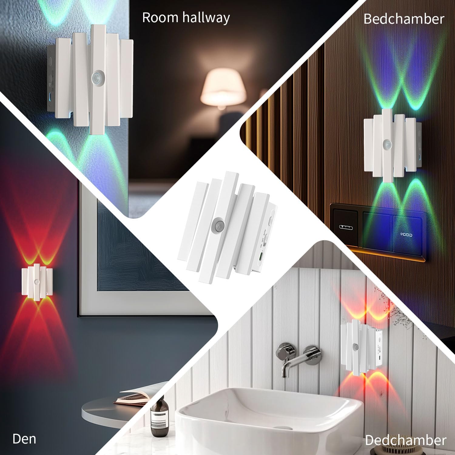 Rechargeable Motion Sensor Night Light, Magnetic RGB Color Changing LED Ambient Lighting, Compact Battery Operated Indoor Wall Light for…