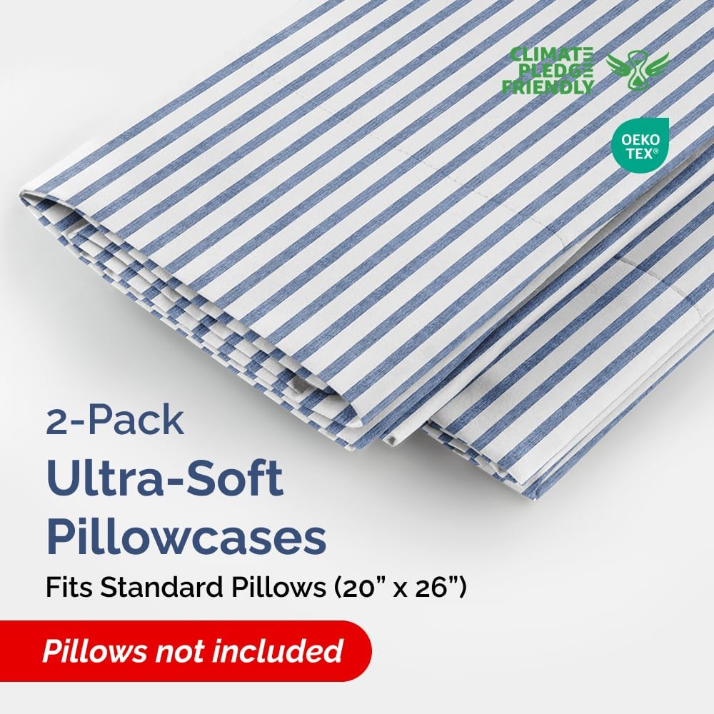 Standard Pillow Cases Set of 2 - Ultra-Soft Hotel Quality Pillowcase Covers - Comfy & Wrinkle Free - Stain and Fade Resistant - Machine…